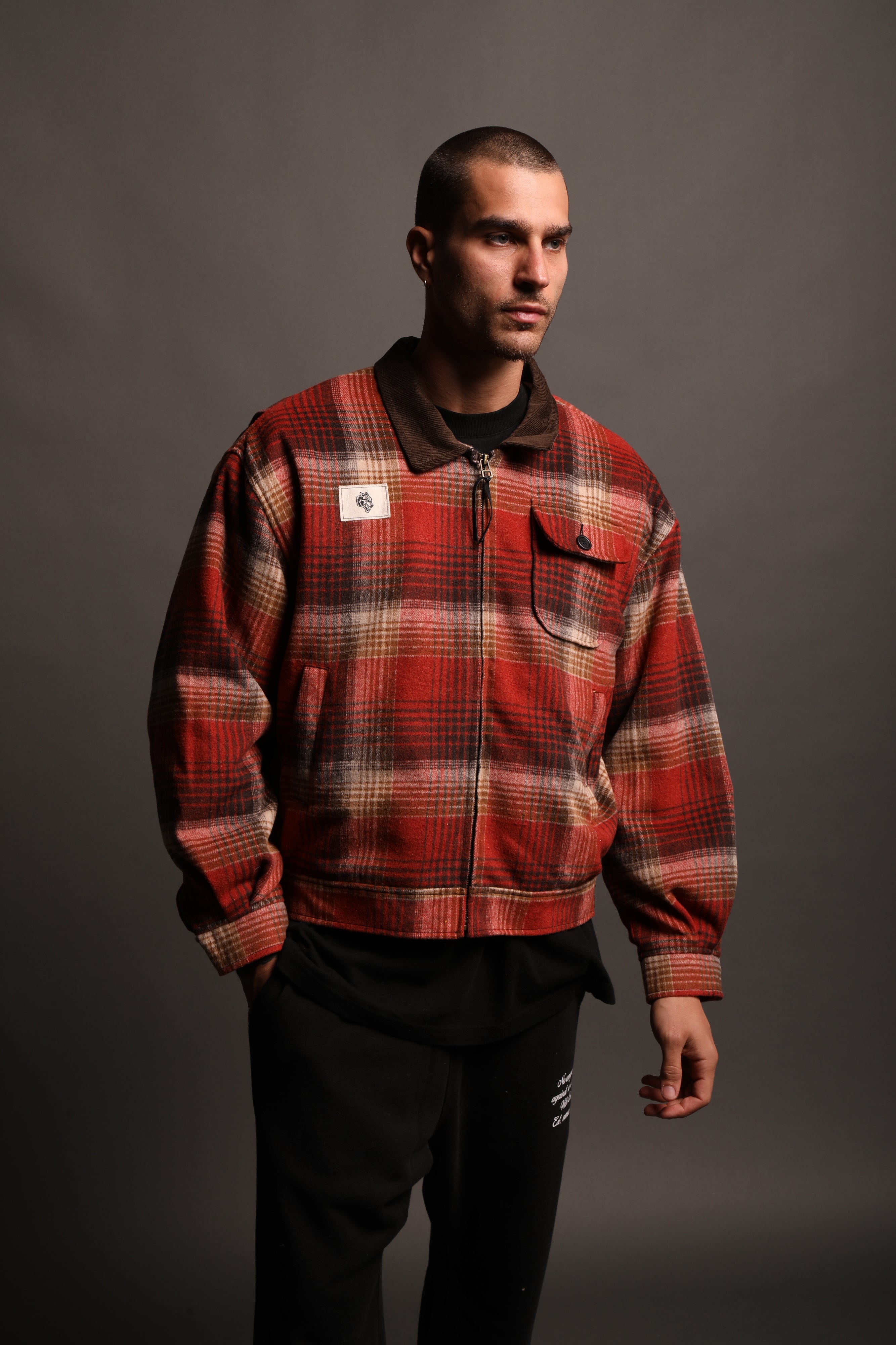 Wolf Head Logan Jacket in Brimstone Plaid