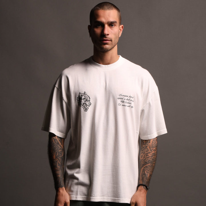 Sacred Heart "Premium Vintage" Oversized Tee in Cream