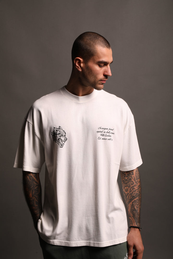 Sacred Heart "Premium Vintage" Oversized Tee in Cream