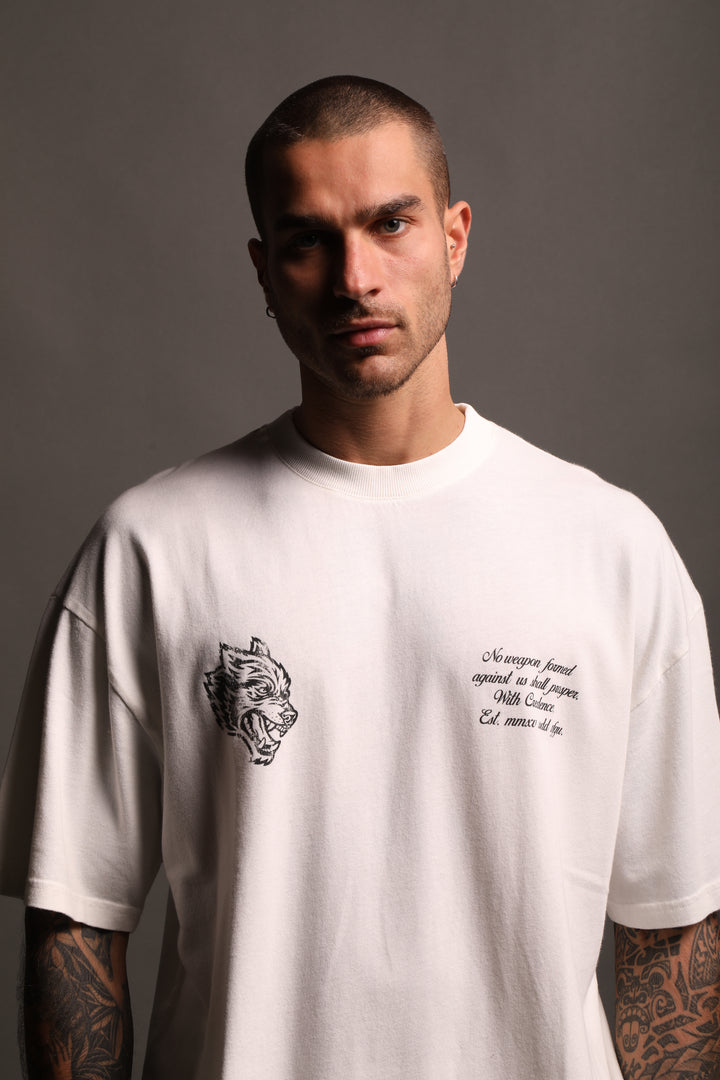 Sacred Heart "Premium Vintage" Oversized Tee in Cream