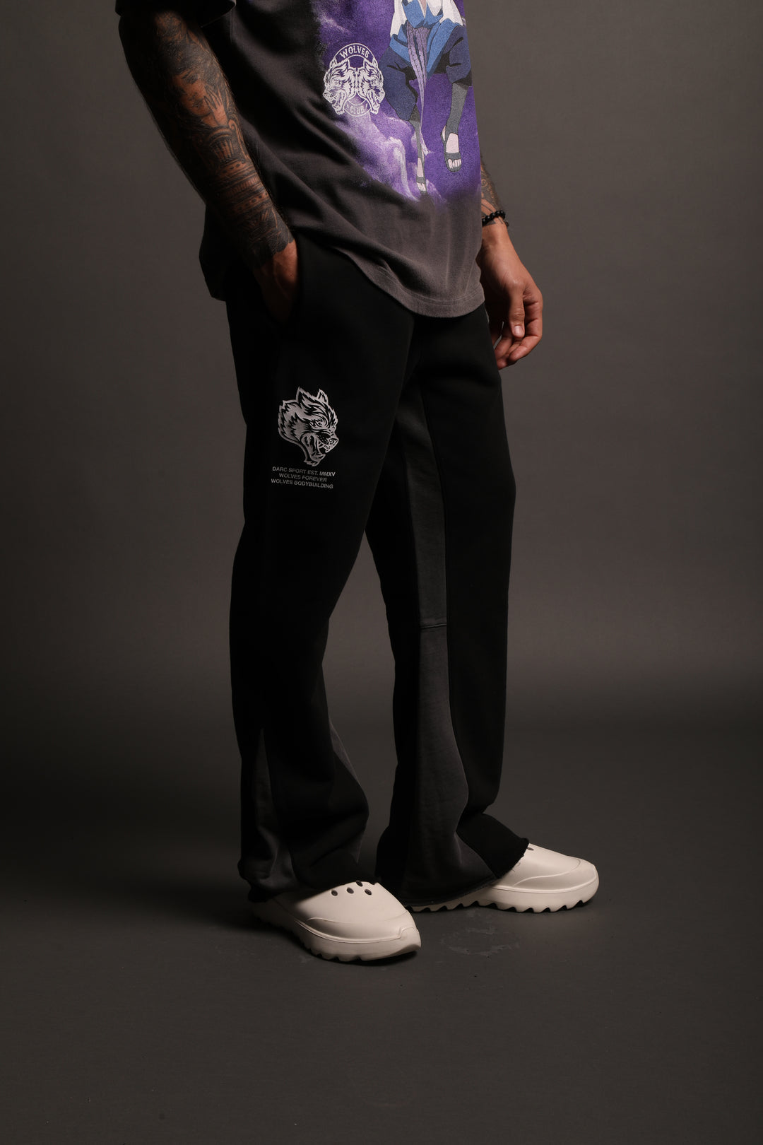 Pain Flare Sweat Pants in Black