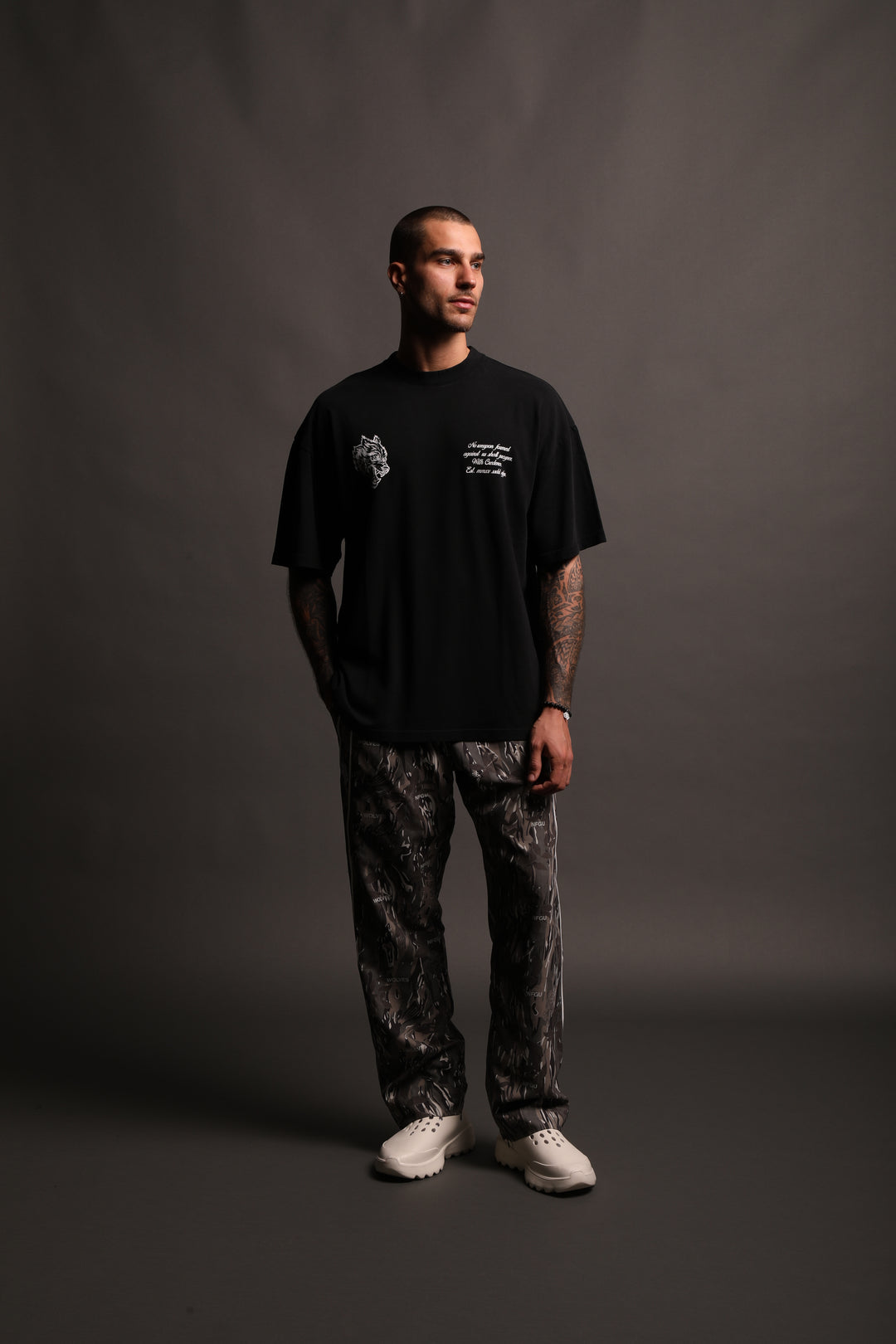 Sacred Heart "Premium Vintage" Oversized Tee in Black