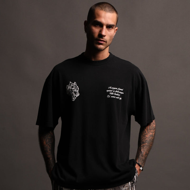 Sacred Heart "Premium Vintage" Oversized Tee in Black