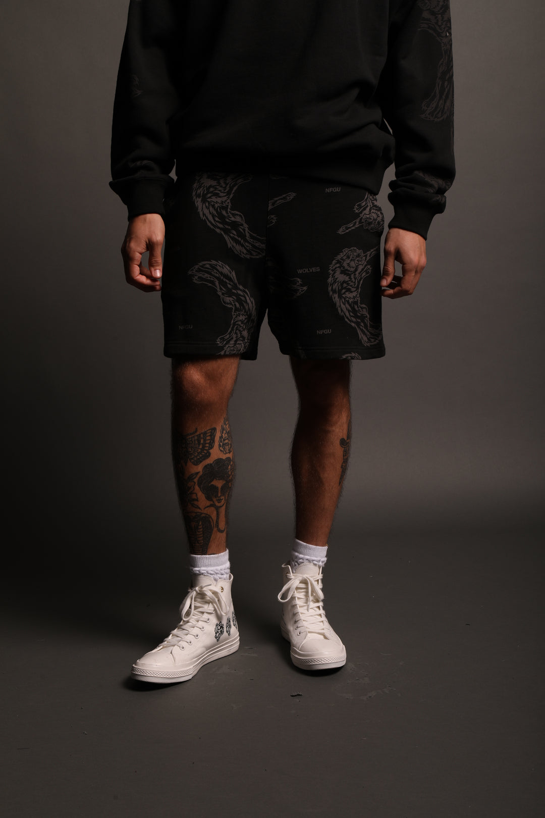 Leap Of Faith Patch Liam Sweat Shorts in Black