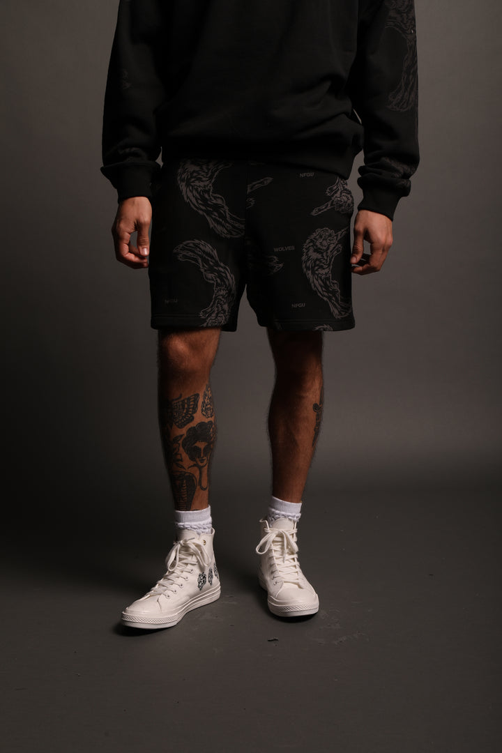 Leap Of Faith Patch Liam Sweat Shorts in Black