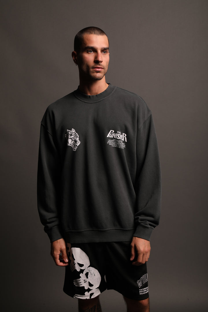 The Eyes "Cornell" Crewneck in Castle Gray