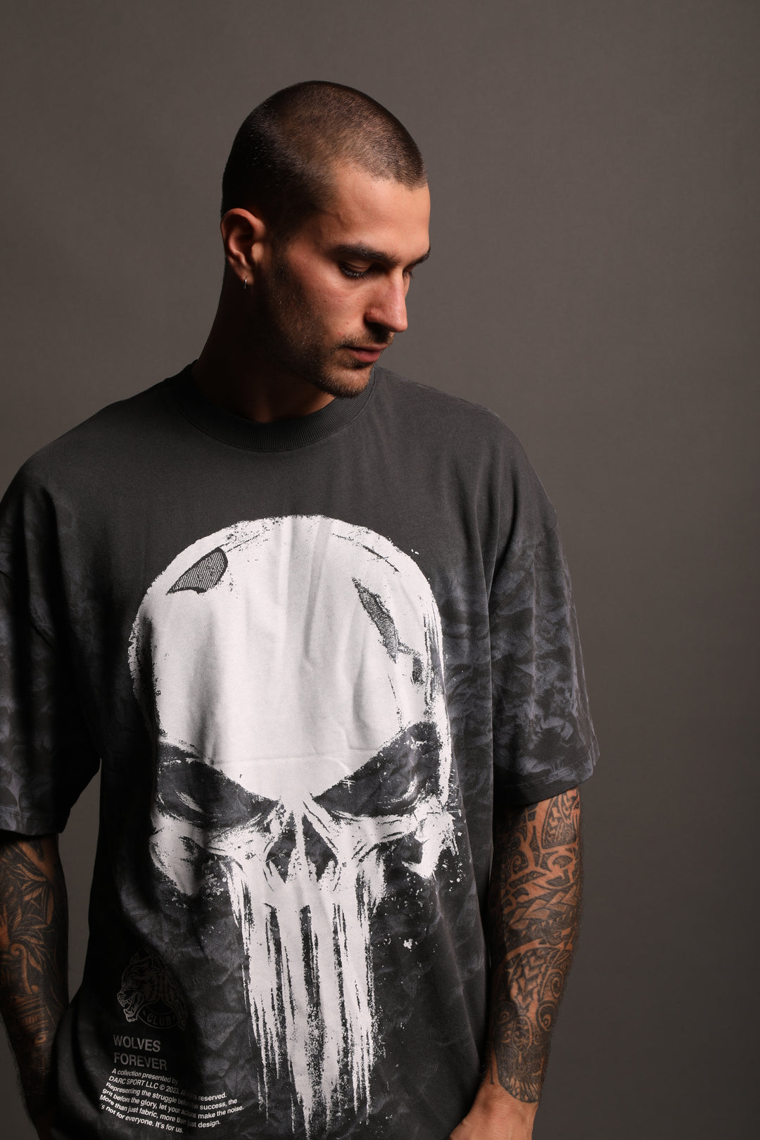 Punisher "Premium" Oversized Tee in Castle Gray