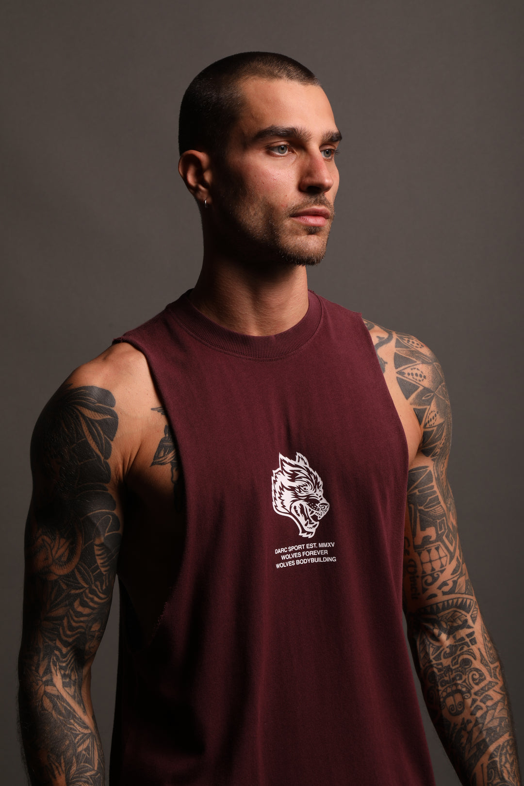 Pain "Tommy" Muscle Tee in Cherry Wine