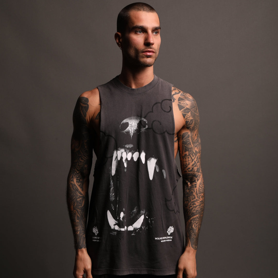 Blood Clouds "Tommy" Muscle Tee in Wolf Gray