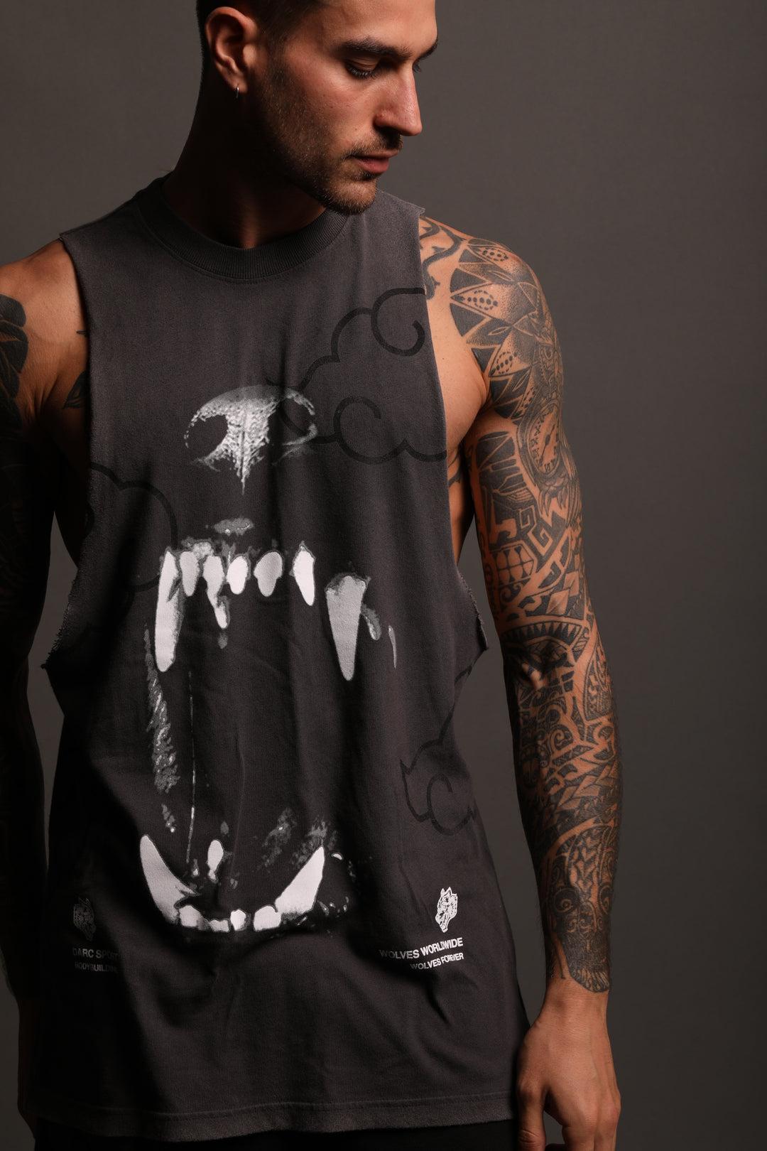 Blood Clouds "Tommy" Muscle Tee in Wolf Gray
