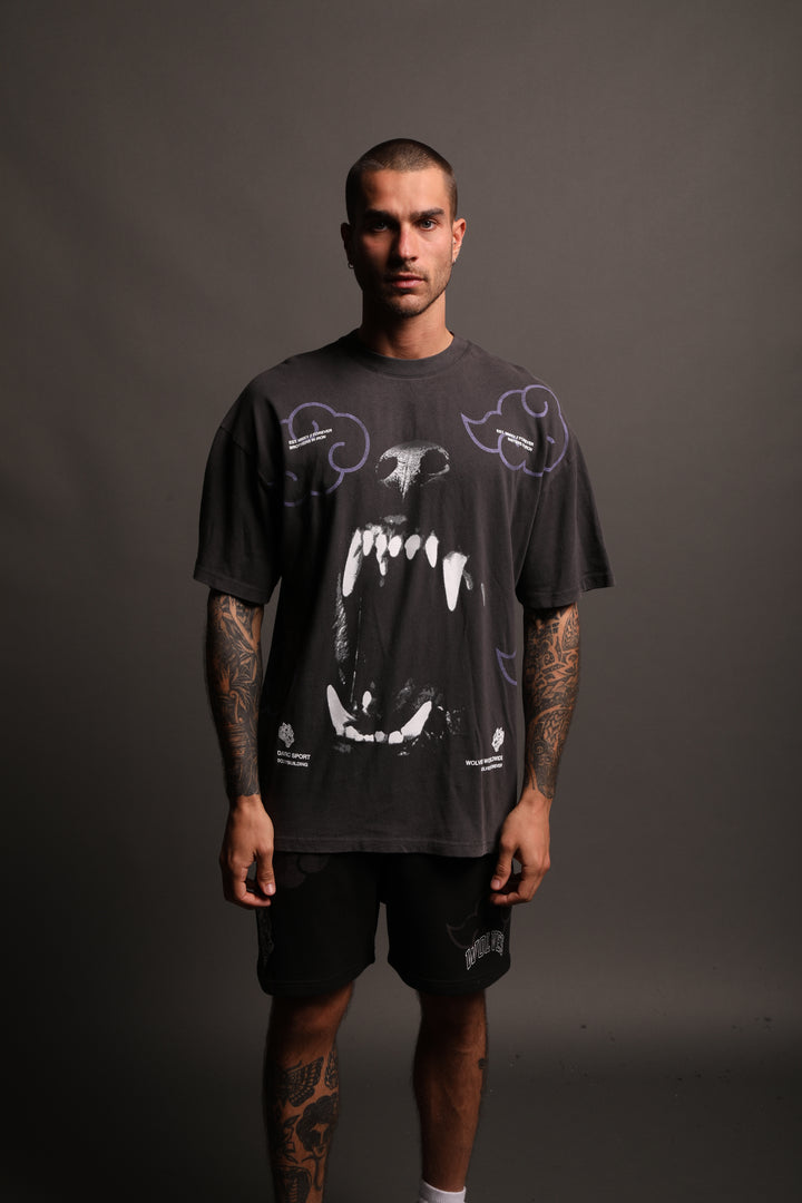 Blood Clouds "Premium" Oversized Tee in Wolf Gray