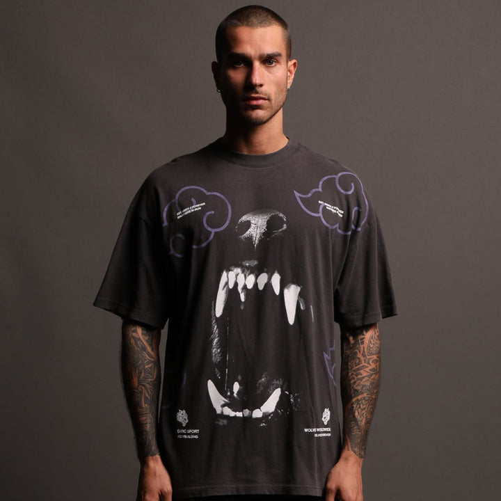 Blood Clouds "Premium" Oversized Tee in Wolf Gray