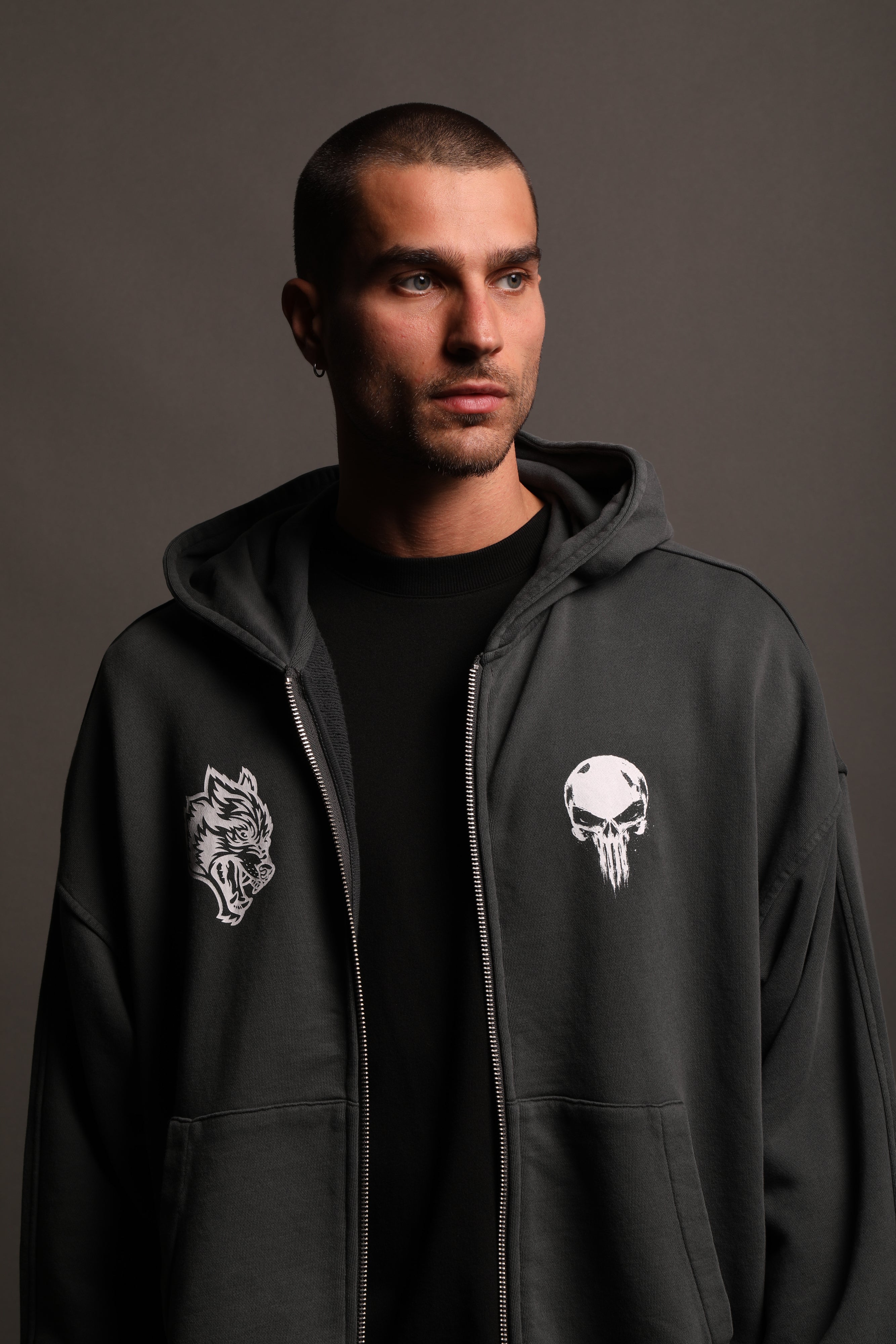 Vigilante Darco Double Zip Hoodie in Castle Gray