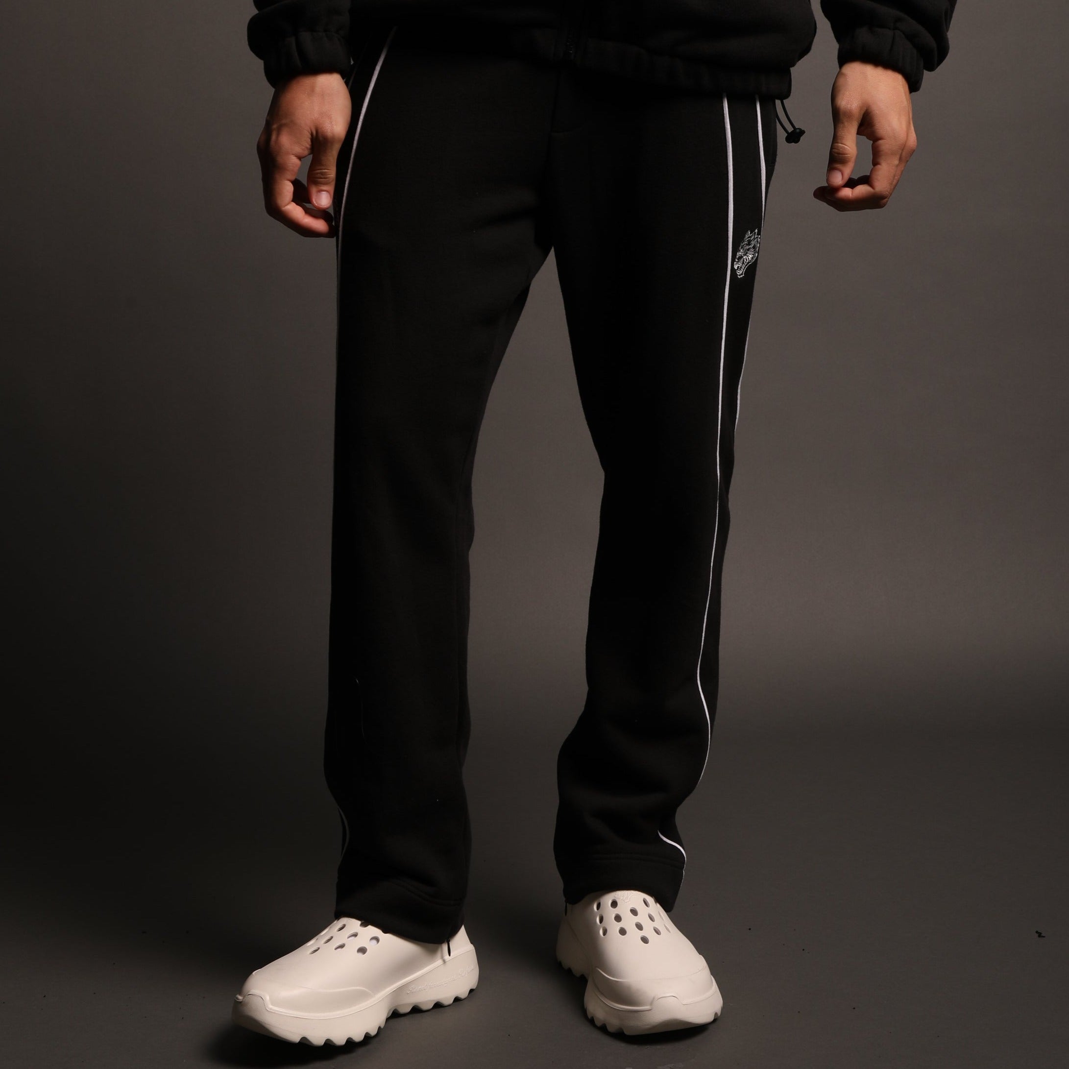 Dual Fleece Darby Track Pants in Black