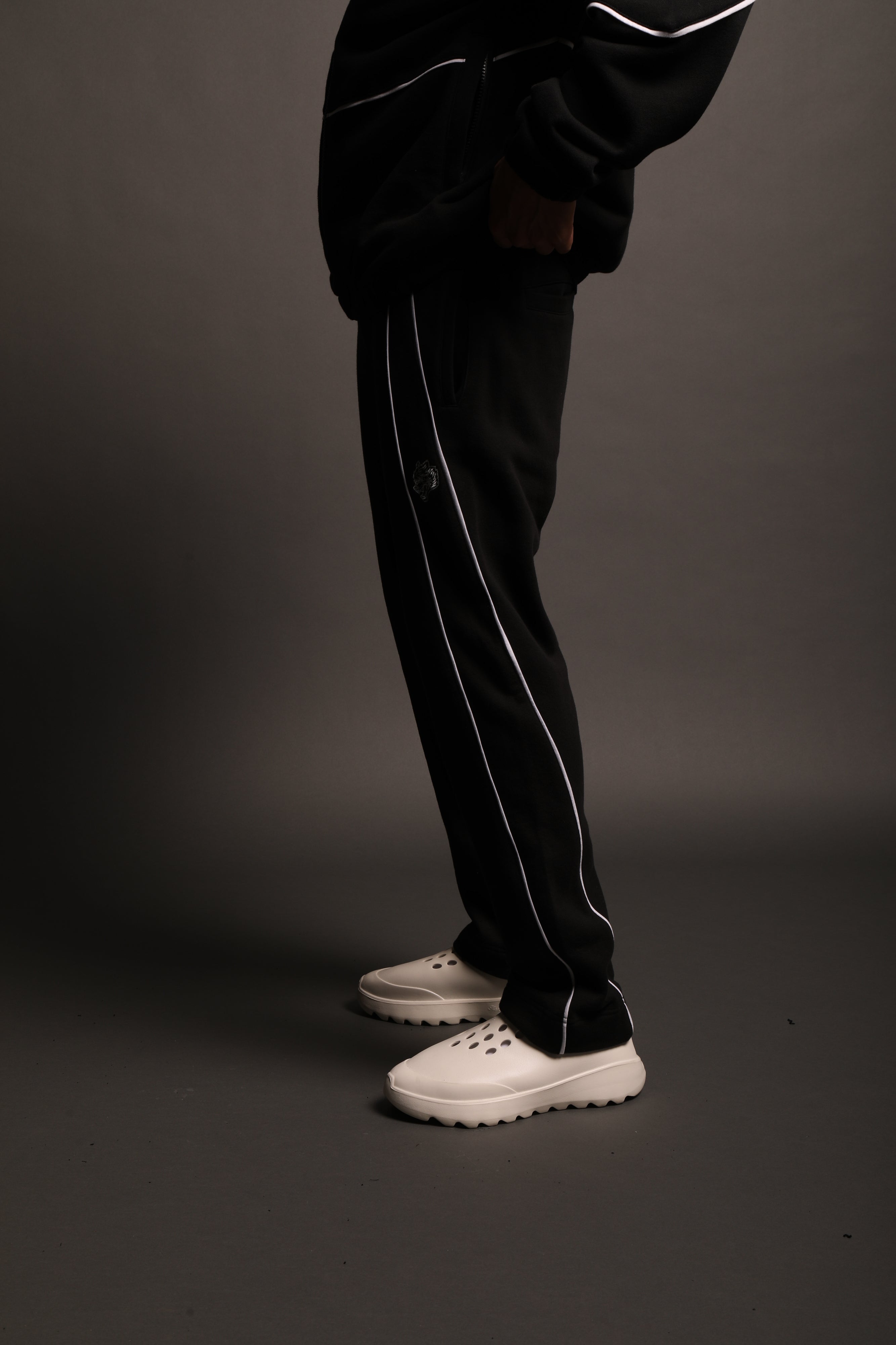 Dual Fleece Darby Track Pants in Black