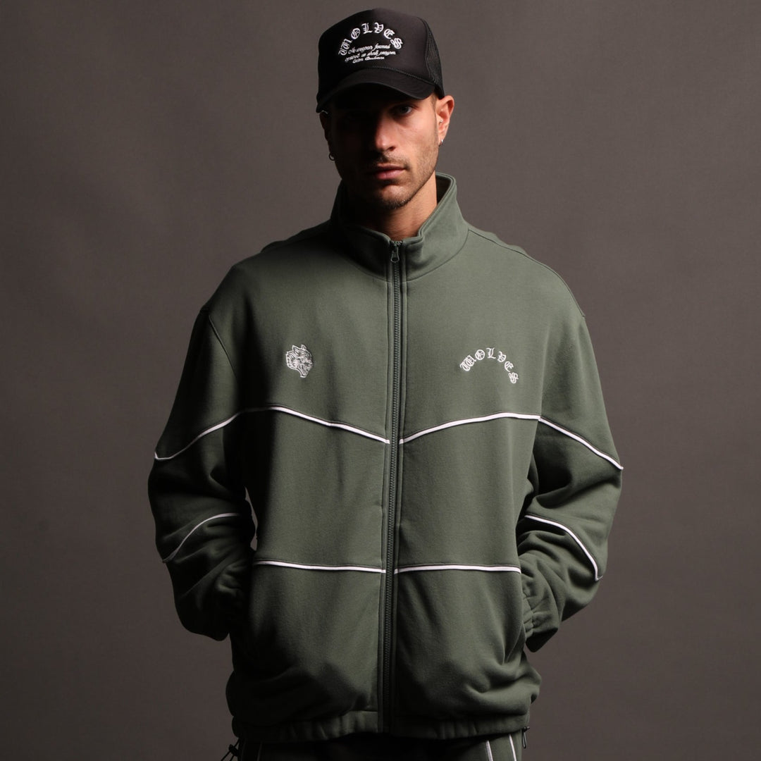 Chopper Fleece Darby Track Jacket in Rosemary