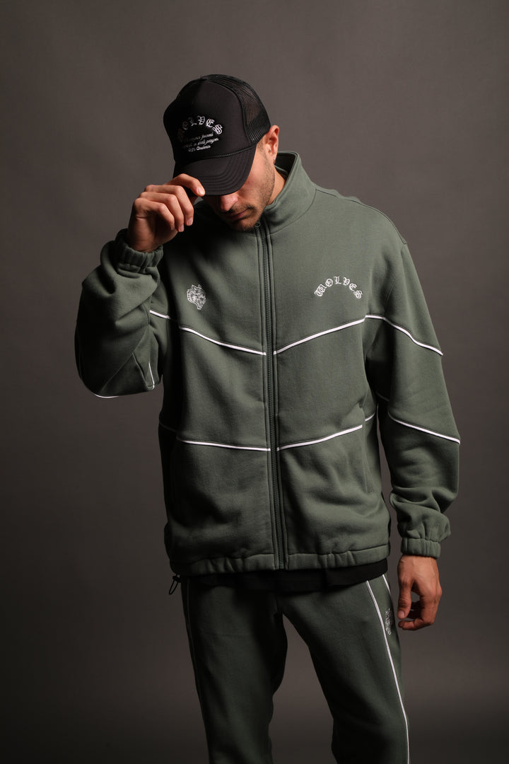 Chopper Fleece Darby Track Jacket in Rosemary
