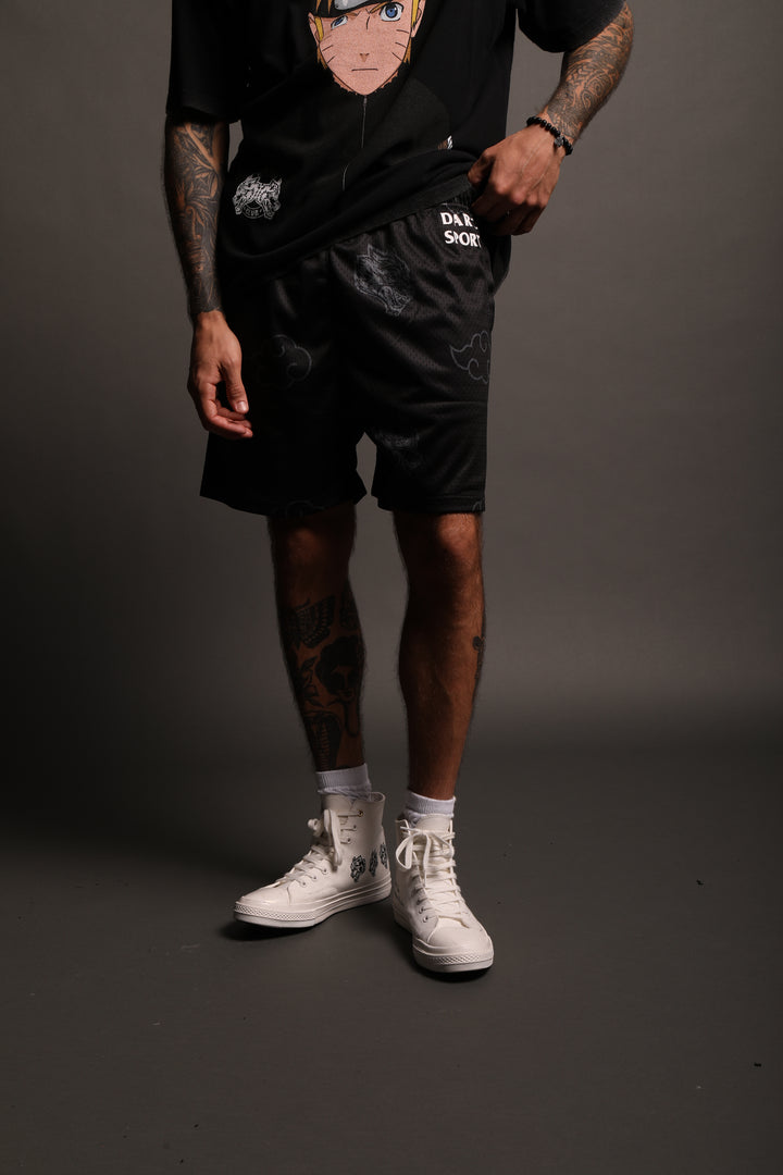 Wolf Clouds 5" Mesh Shorts in Black