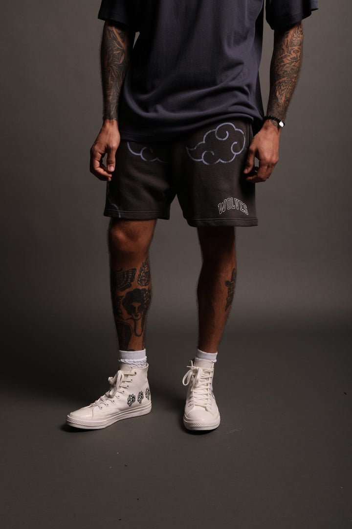 Loyal To The Clouds Post Lounge Sweat Shorts in Wolf Gray
