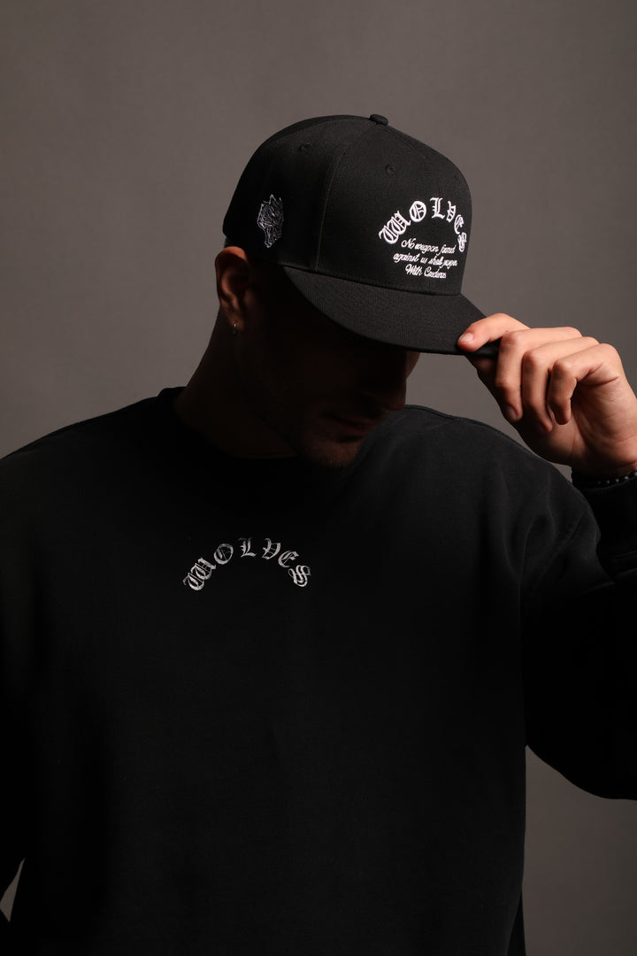 Chopper Fitted Hat in Black