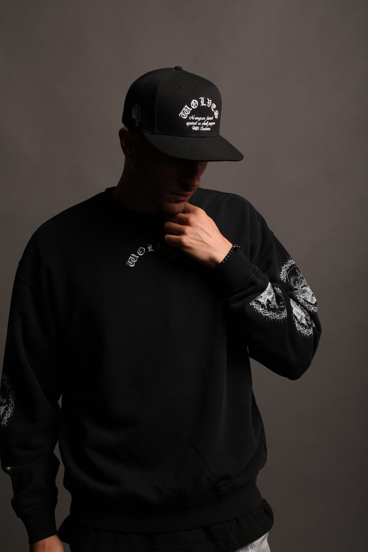Chopper Fitted Hat in Black