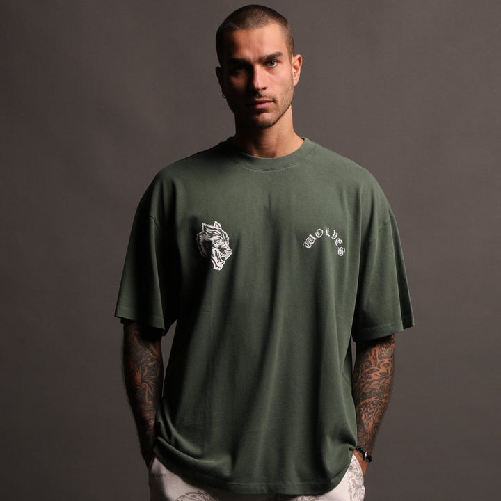 With Credence "Premium" Oversized Tee in Rosemary