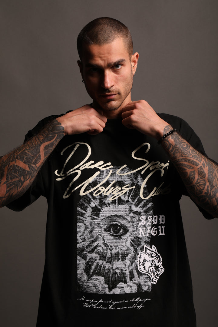 All Seeing "Premium" Oversized Tee in Black