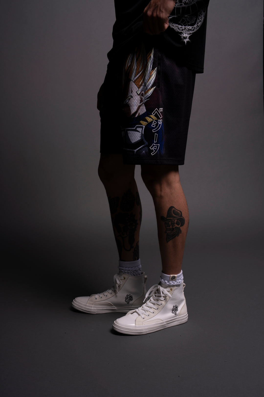 Cell & Vegeta Mesh Shorts in Black