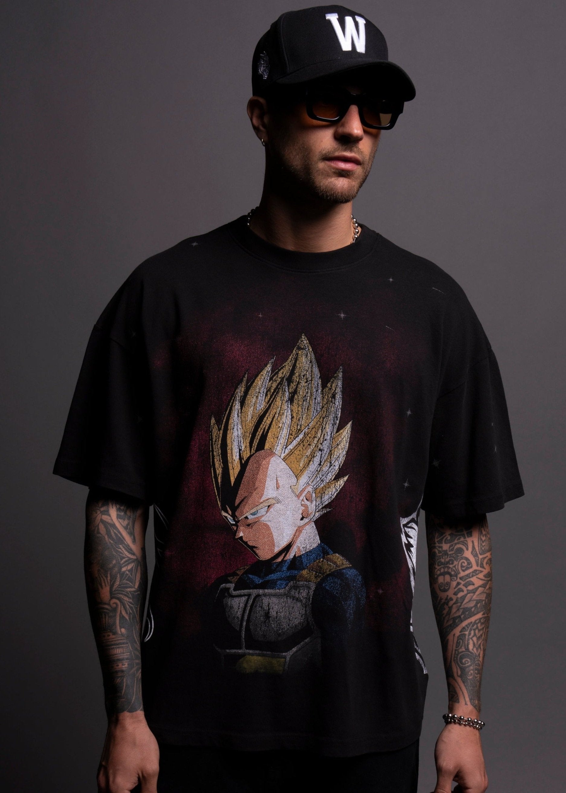 Vegeta Energy "Premium" Oversized Tee in Black