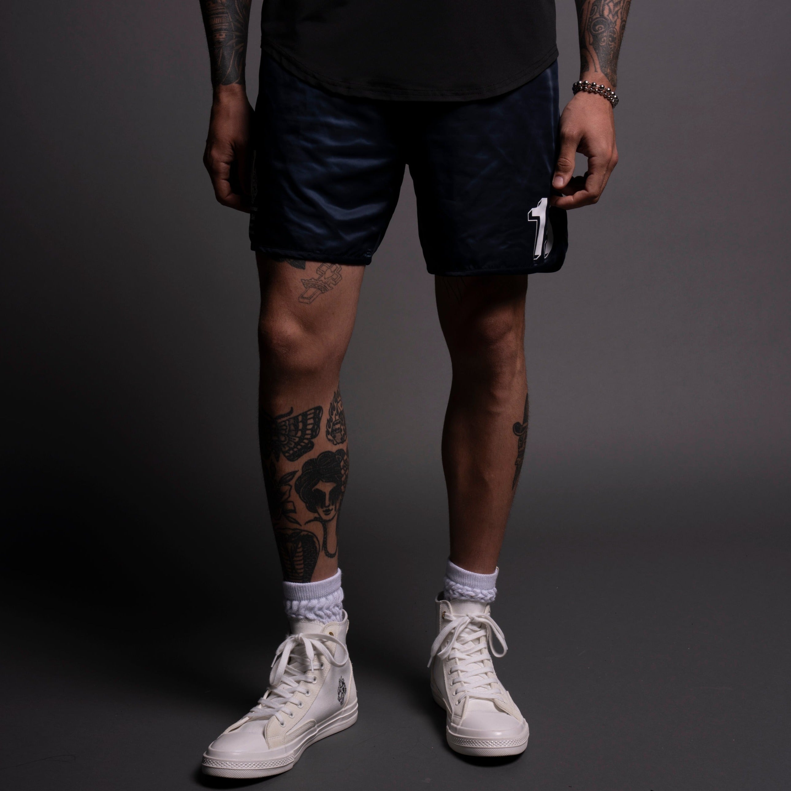 Our Stamp Gerard Shorts in Navy