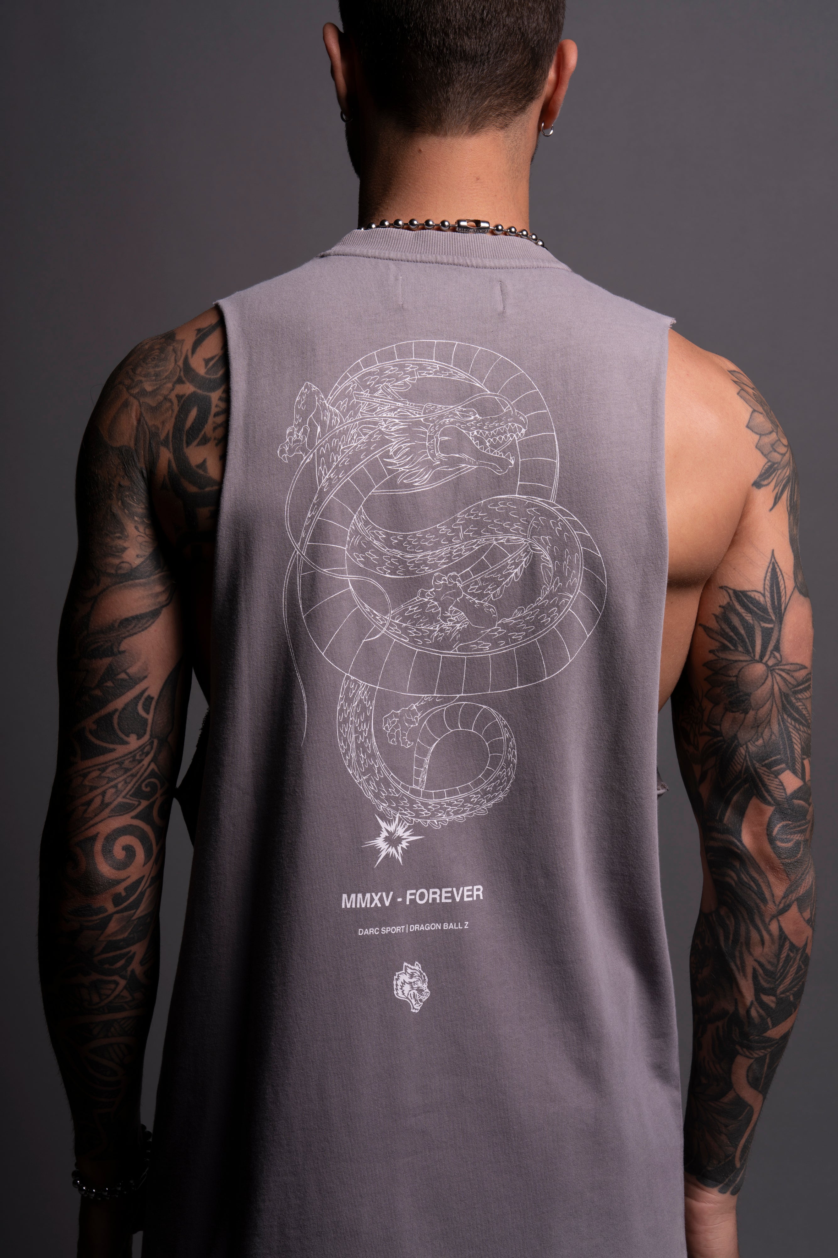 Shenron "Tommy" Muscle Tee in Pale Gray