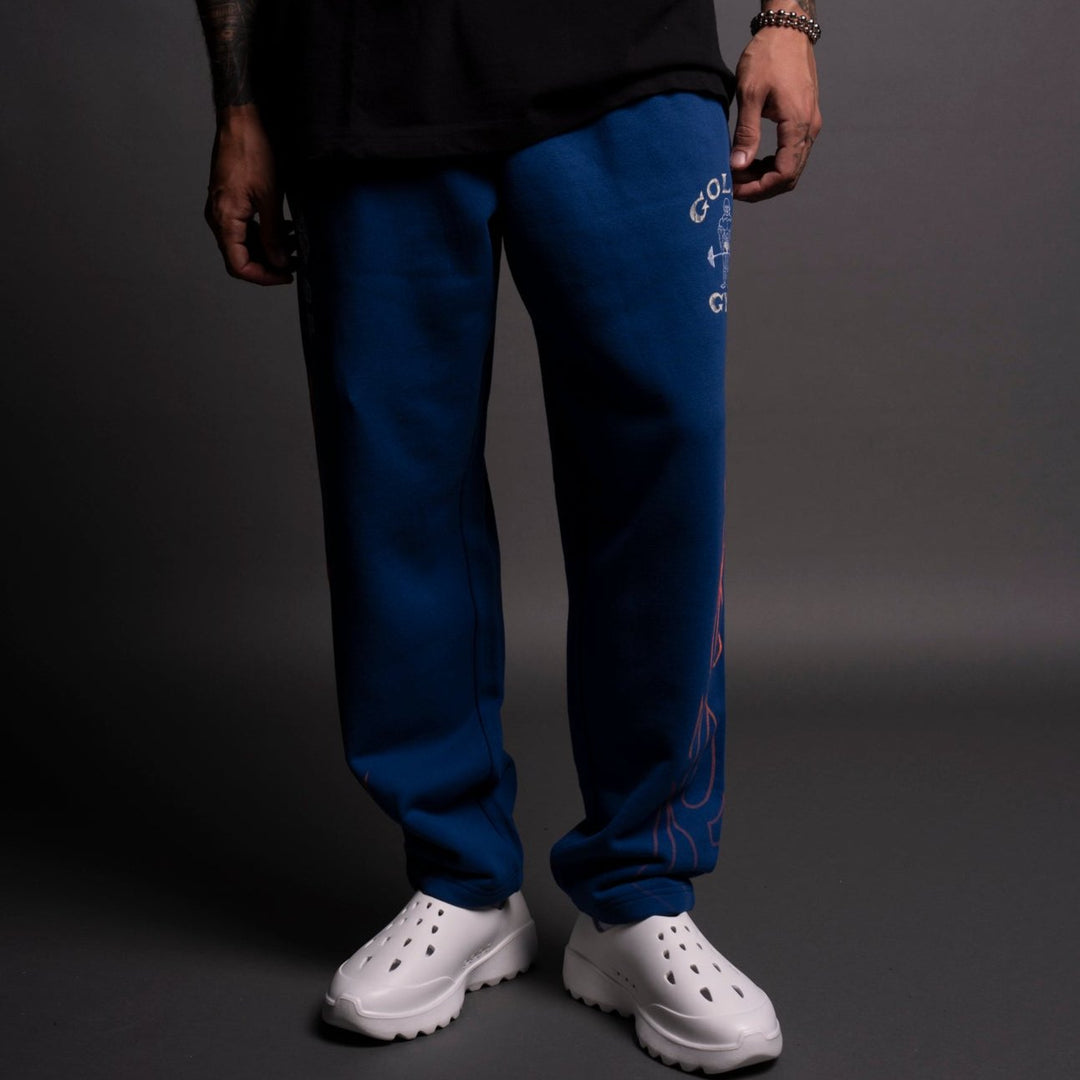 On Fire Kumite V2 Sweat Pants in Darc Cobalt