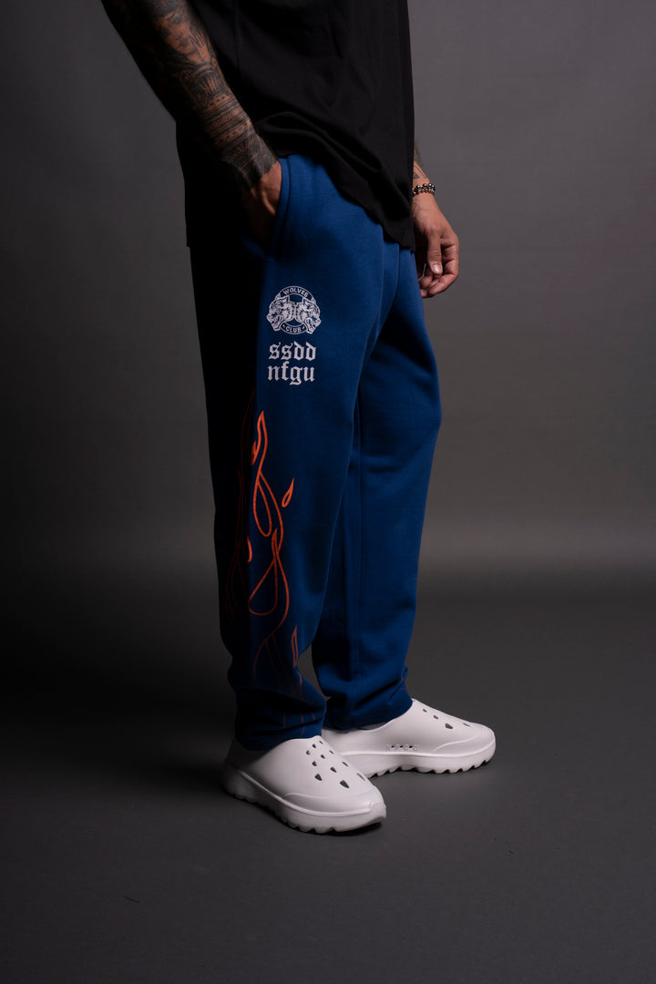 On Fire Kumite V2 Sweat Pants in Darc Cobalt