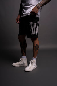 Our Stamp Mesh Shorts in Black