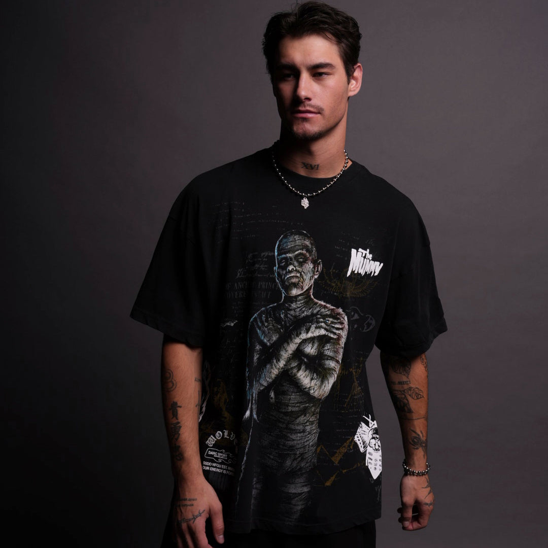 The Mummy "Side By Side" Oversized Tee in Black