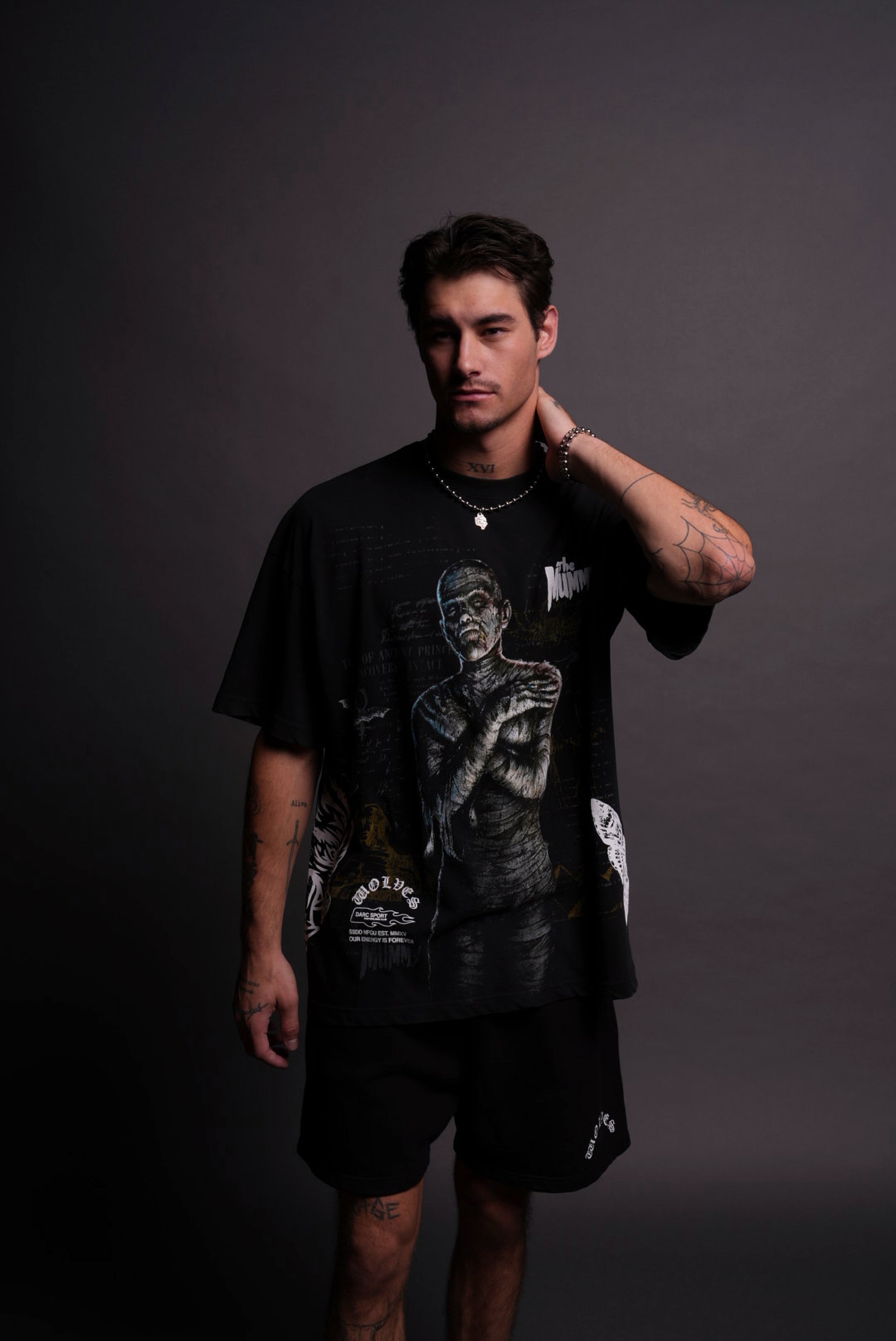 The Mummy "Side By Side" Oversized Tee in Black