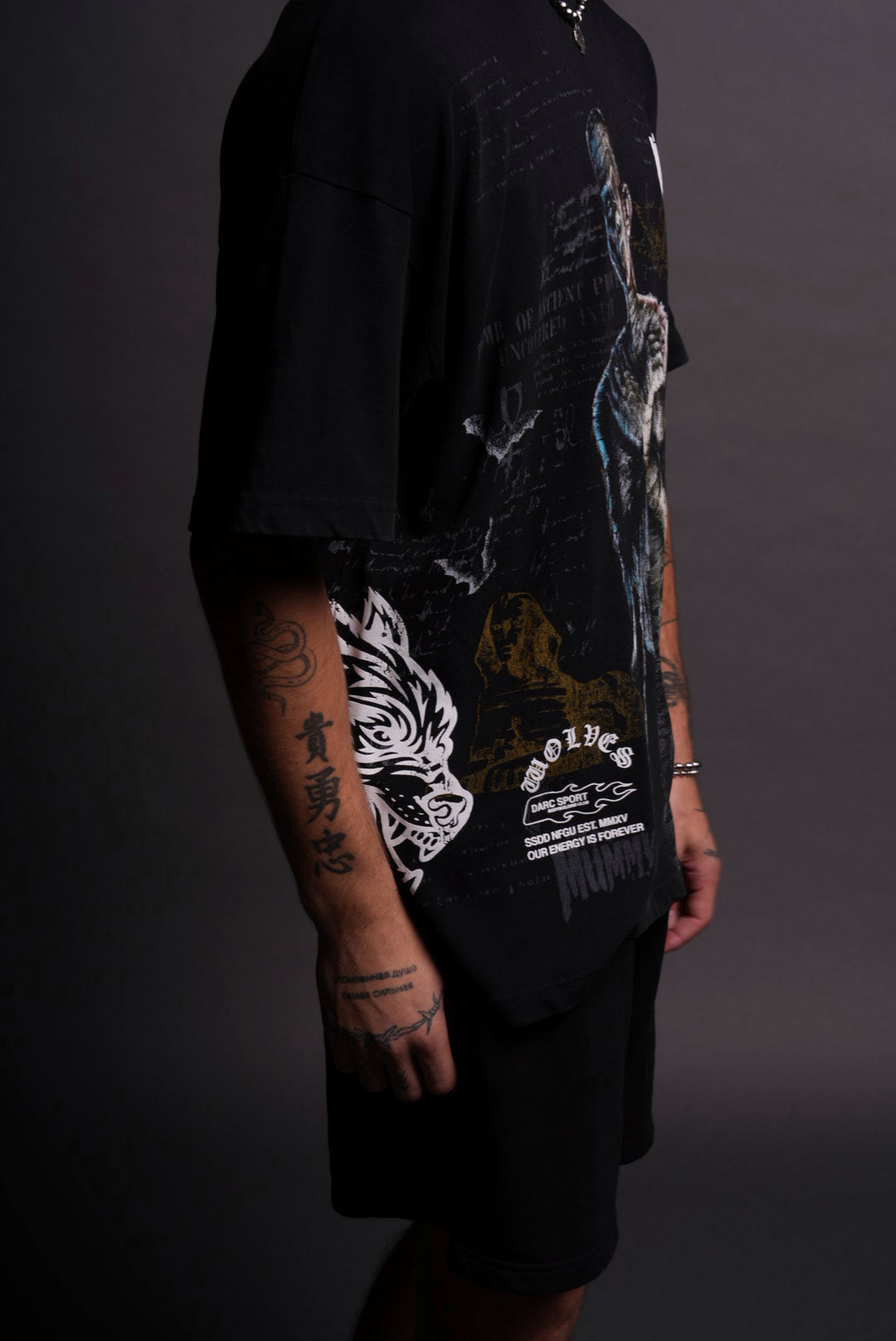 The Mummy "Side By Side" Oversized Tee in Black