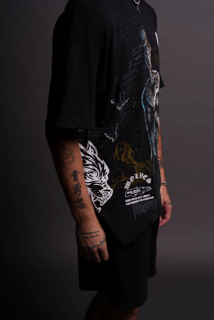 The Mummy "Side By Side" Oversized Tee in Black