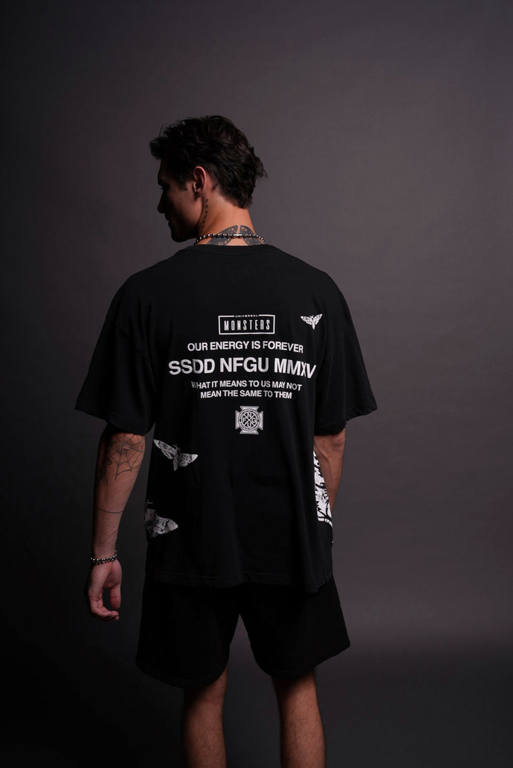 The Mummy "Side By Side" Oversized Tee in Black
