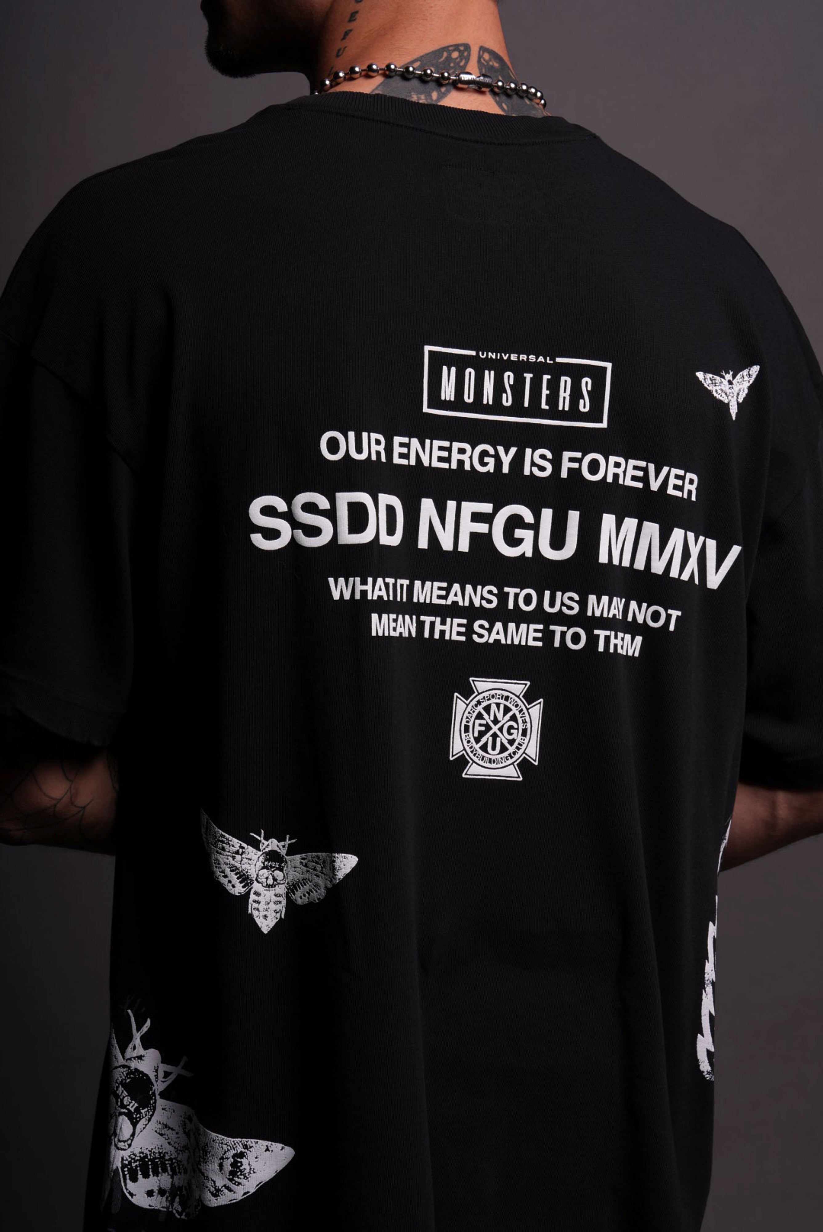 The Mummy "Side By Side" Oversized Tee in Black