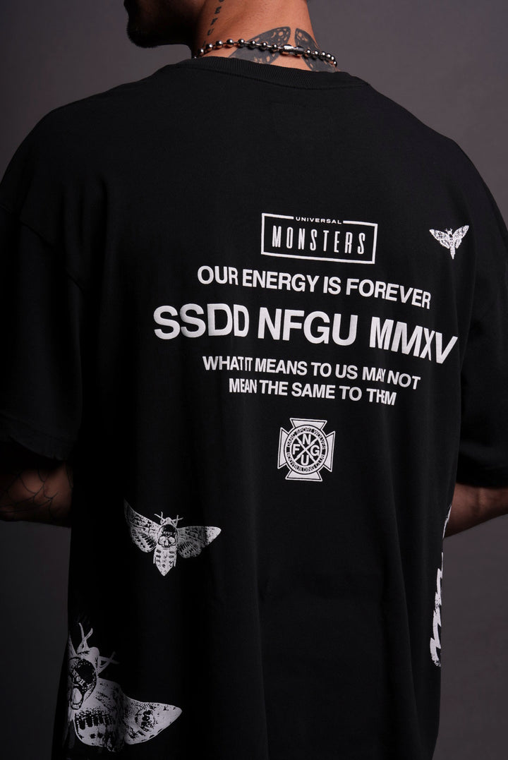 The Mummy "Side By Side" Oversized Tee in Black