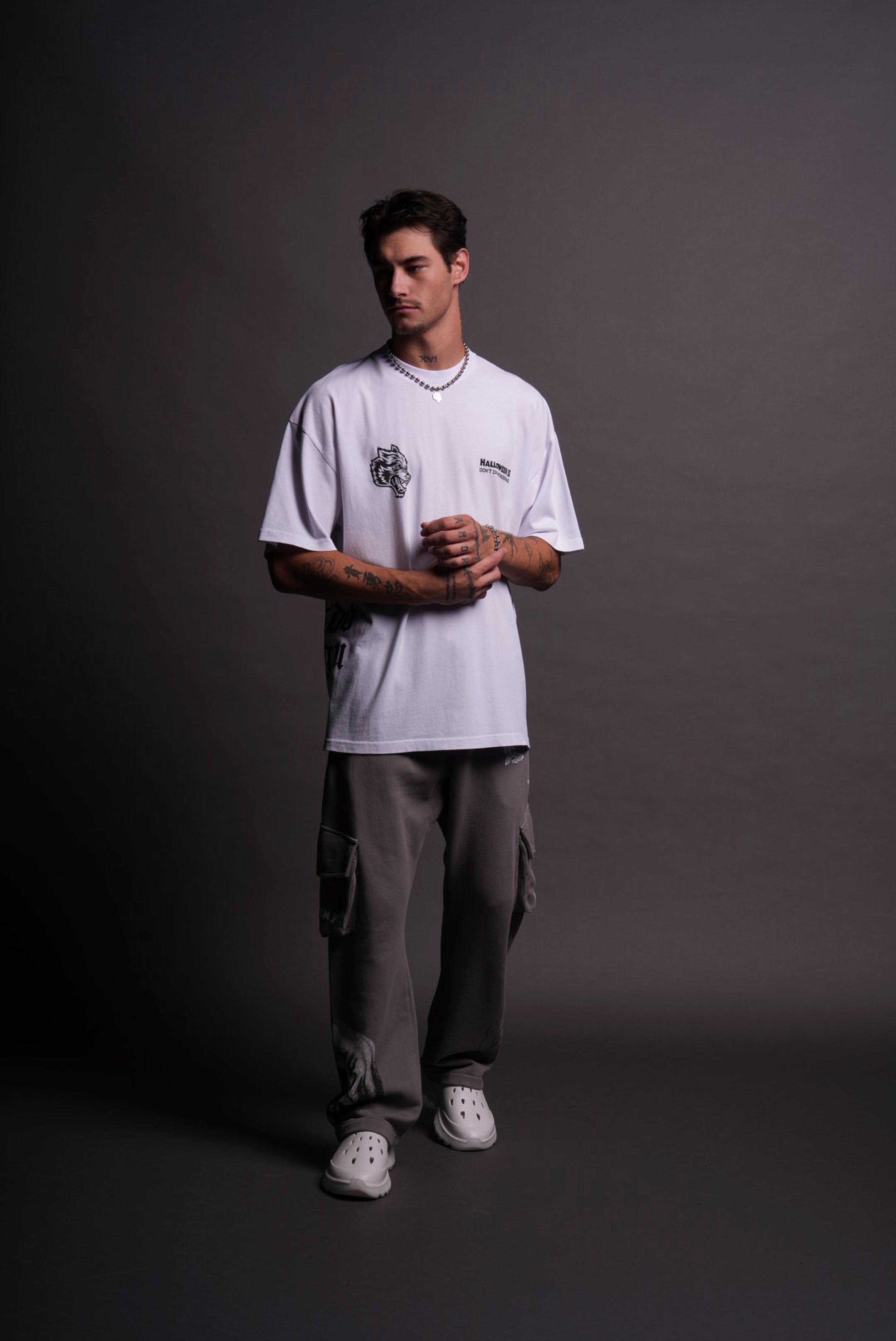 He's Coming Back "Premium" Oversized Tee in White