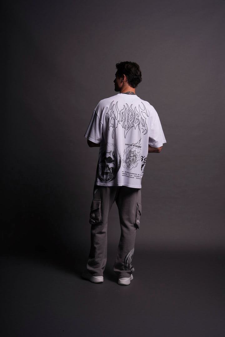 He's Coming Back "Premium" Oversized Tee in White