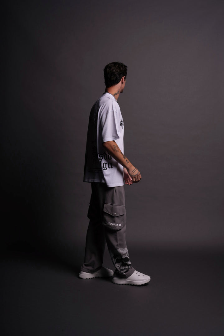 He's Coming Back "Premium" Oversized Tee in White