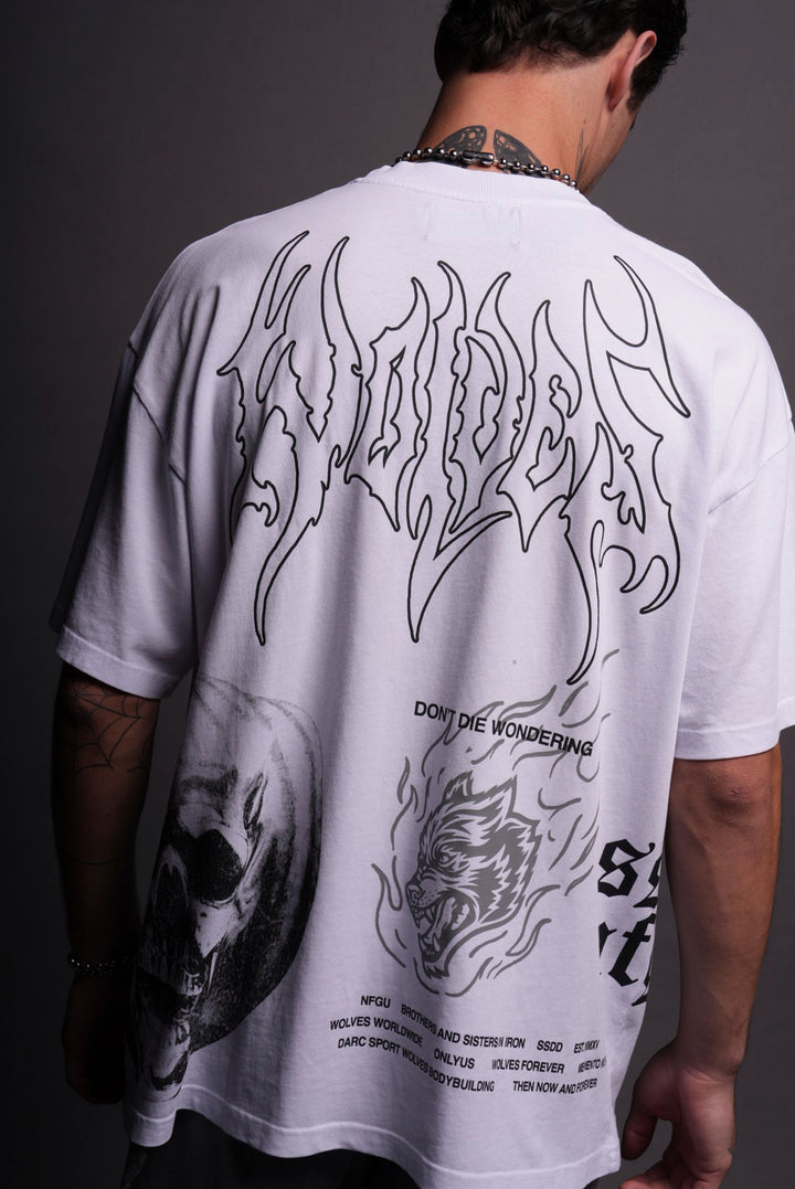 He's Coming Back "Premium" Oversized Tee in White