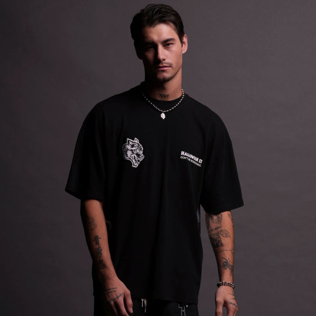 He's Coming Back "Premium" Oversized Tee in Black