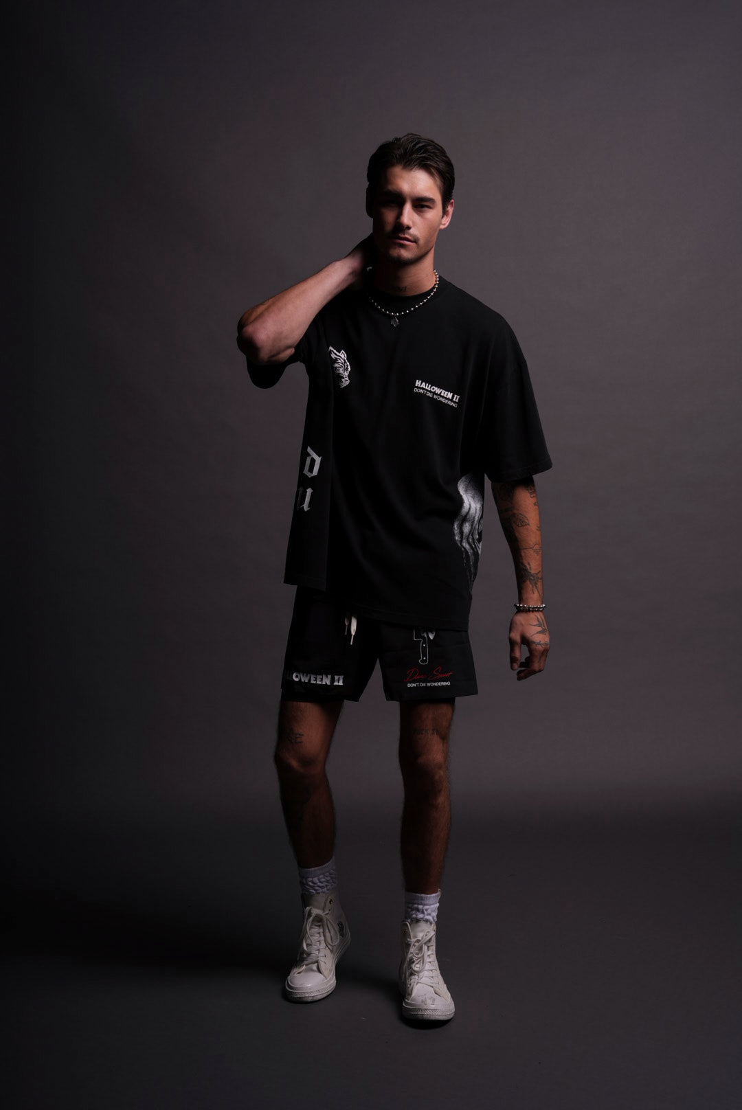 He's Coming Back "Premium" Oversized Tee in Black