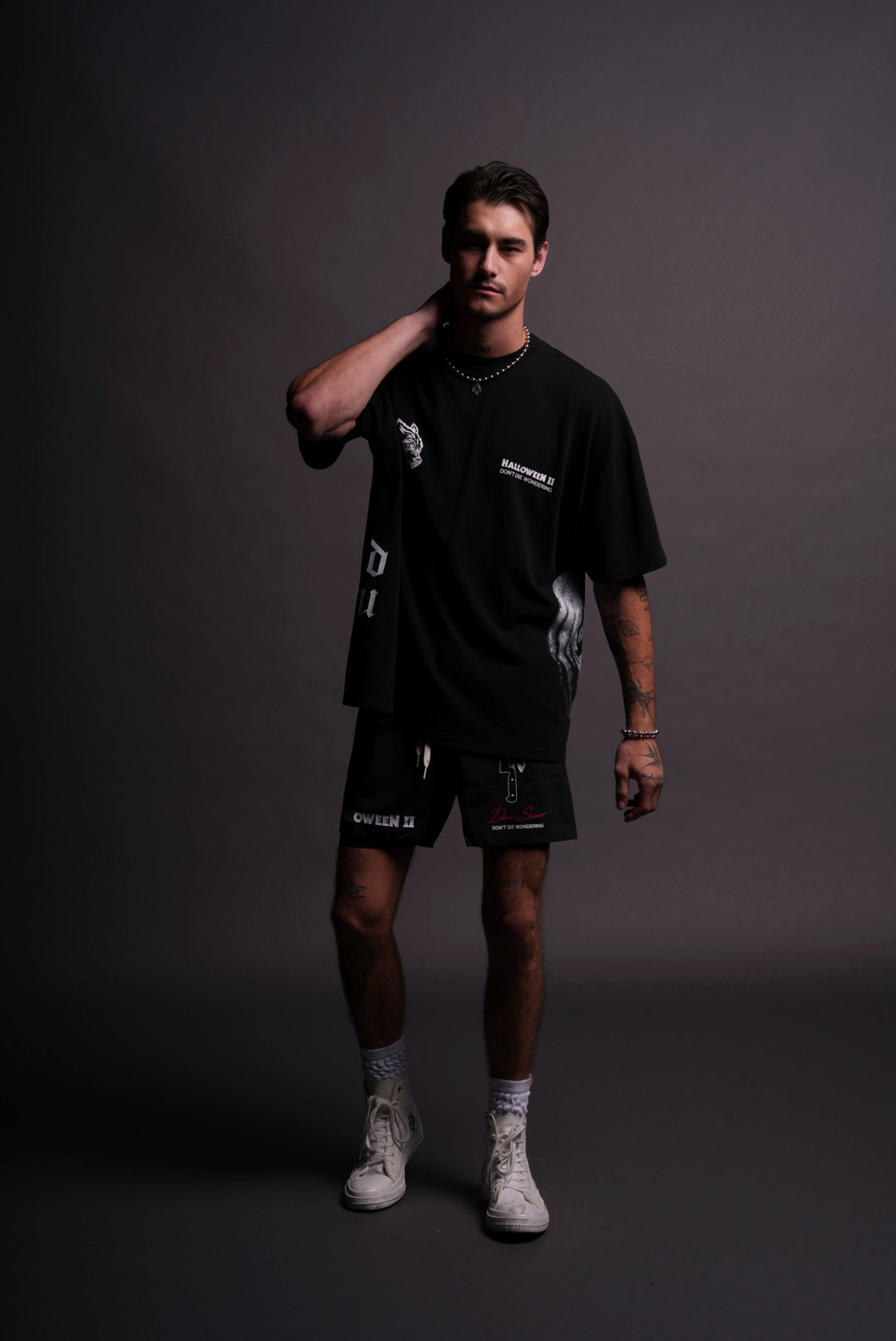 He's Coming Back "Premium" Oversized Tee in Black