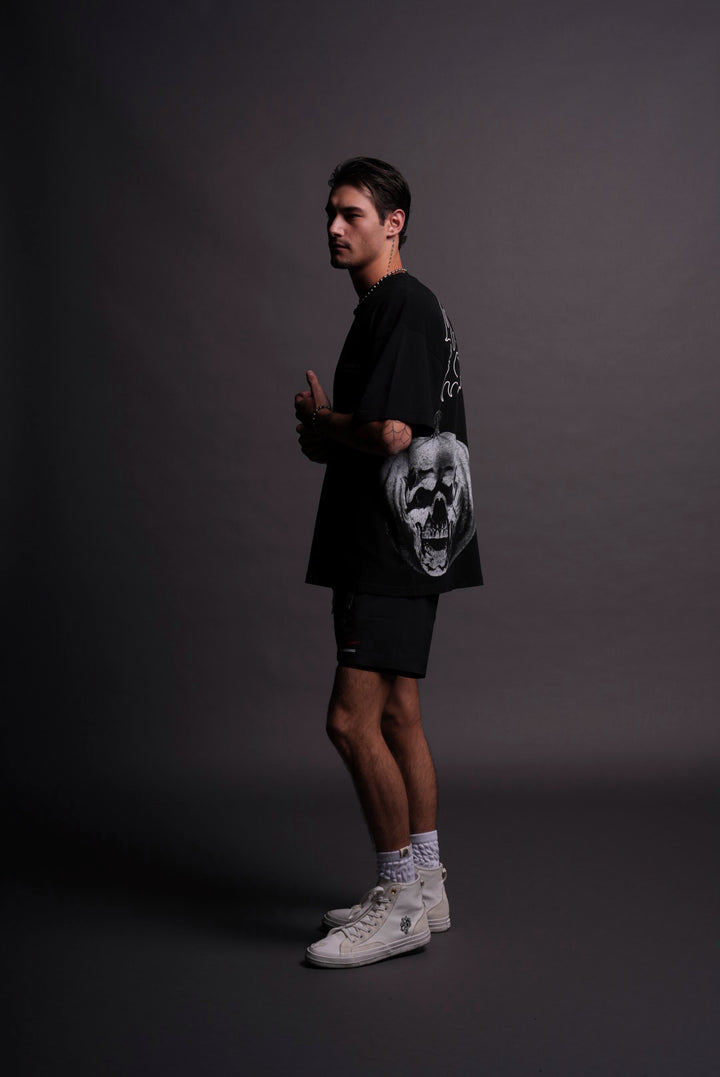 He's Coming Back "Premium" Oversized Tee in Black