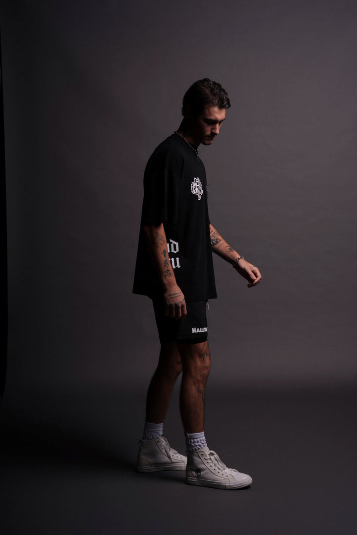 He's Coming Back "Premium" Oversized Tee in Black